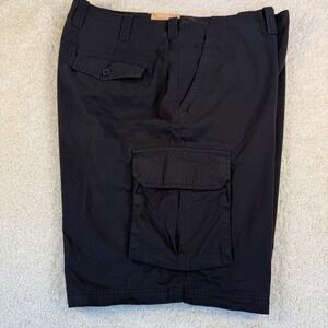 NWT DXL True Nation Broken In Cargos Mens 44 Black Cotton Casual Cargo Shorts
